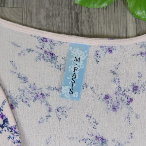 ❤M Fasis floral tie up button down blouse Flowy - Picture 3 of 7